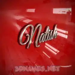 natish in Car Paint style - 3D name wallpaper