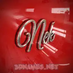 nek in Car Paint style - 3D name wallpaper