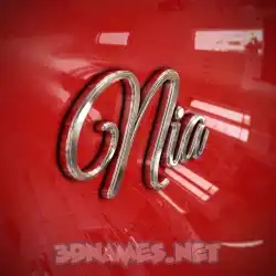nia in Car Paint style - 3D name wallpaper