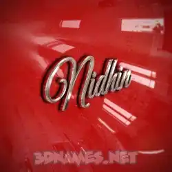 nidhin in Car Paint style - 3D name wallpaper