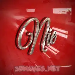 nie in Car Paint style - 3D name wallpaper