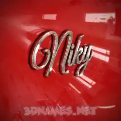 niky in Car Paint style - 3D name wallpaper