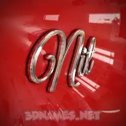 nit in Car Paint style - 3D name wallpaper