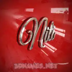 niti in Car Paint style - 3D name wallpaper