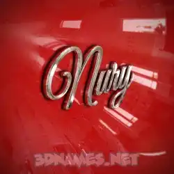 nury in Car Paint style - 3D name wallpaper