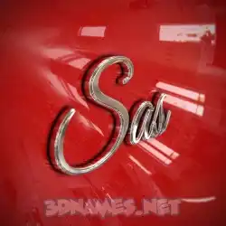 sas in Car Paint style - 3D name wallpaper