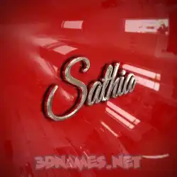 sathia in Car Paint style - 3D name wallpaper