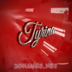 tyrina in Car Paint style - 3D name wallpaper