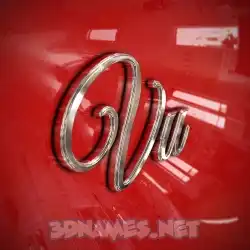 vu in Car Paint style - 3D name wallpaper