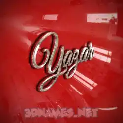 yazar in Car Paint style - 3D name wallpaper