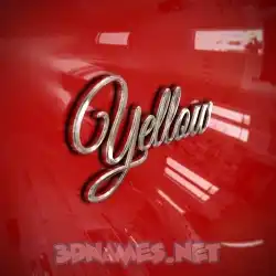 yellow in Car Paint style - 3D name wallpaper