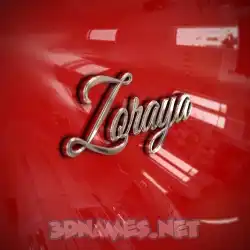 zoraya in Car Paint style - 3D name wallpaper