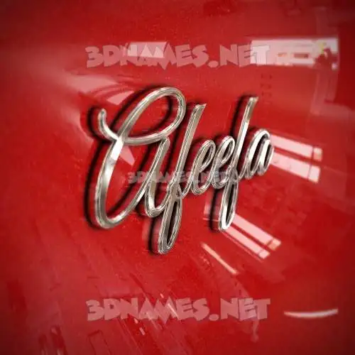 afeefa in Car Paint style - 3D name wallpaper