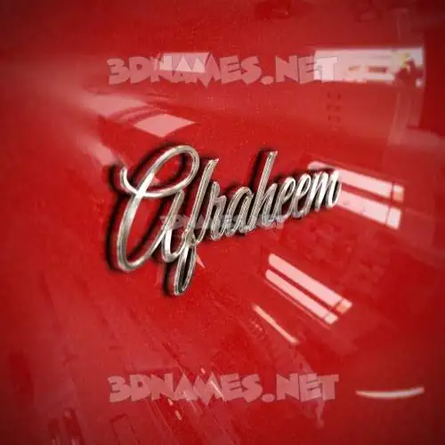 afraheem in Car Paint style - 3D name wallpaper