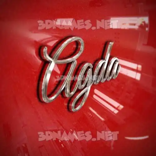 agda in Car Paint style - 3D name wallpaper
