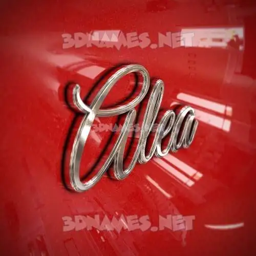 alea in Car Paint style - 3D name wallpaper