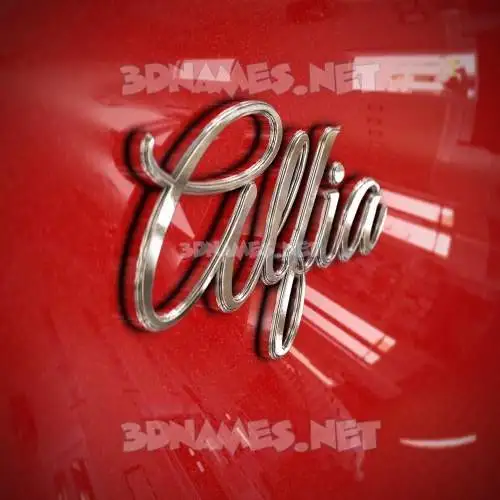 alfia in Car Paint style - 3D name wallpaper alfia in Car Paint style - 3D name wallpaper