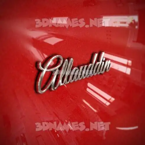 allauddin in Car Paint style - 3D name wallpaper
