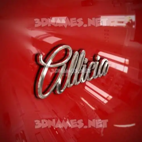 allicia in Car Paint style - 3D name wallpaper