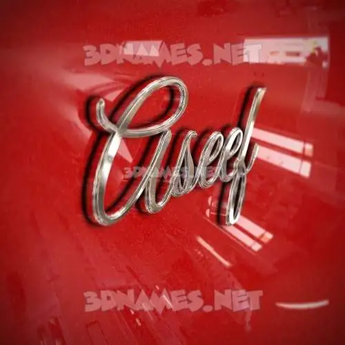 aseef in Car Paint style - 3D name wallpaper