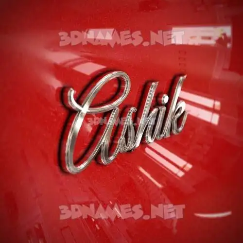 ashik in Car Paint style - 3D name wallpaper