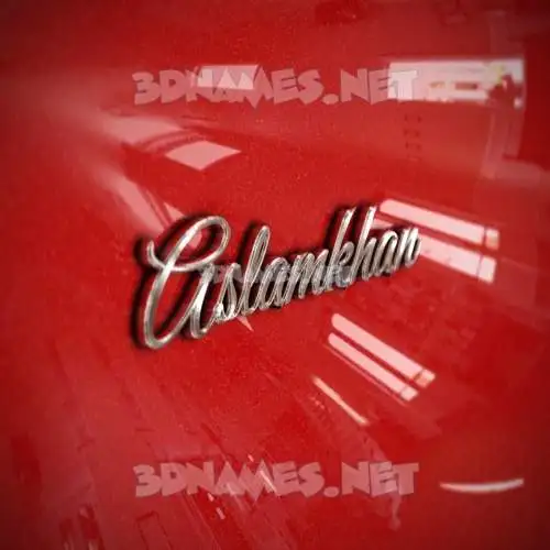 aslamkhan in Car Paint style - 3D name wallpaper