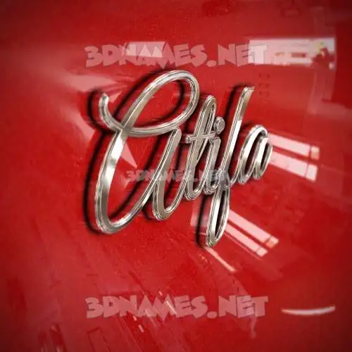 atifa in Car Paint style - 3D name wallpaper