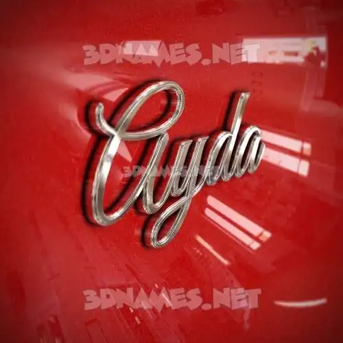 ayda in Car Paint style - 3D name wallpaper
