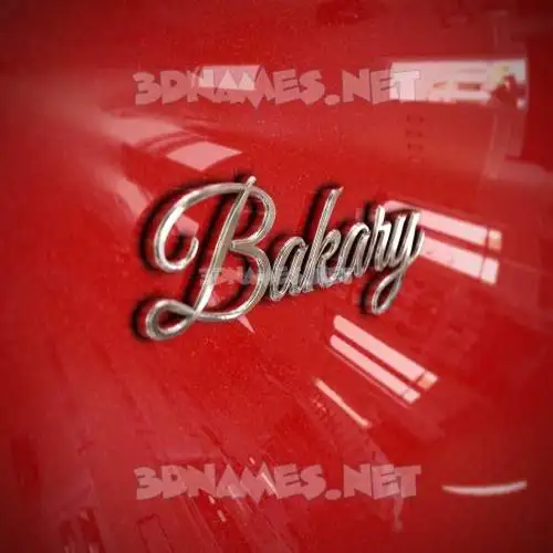 bakary in Car Paint style - 3D name wallpaper