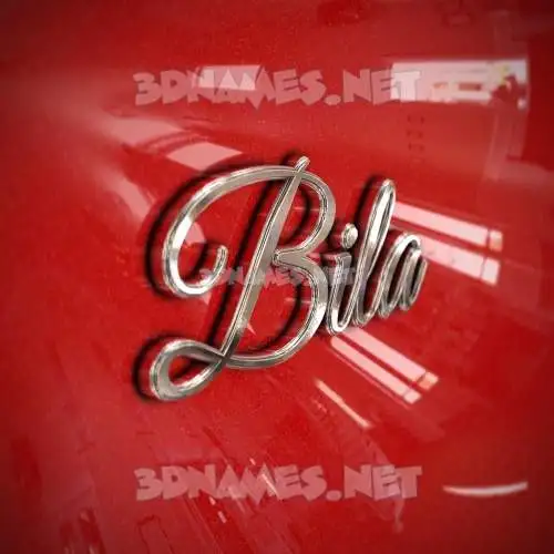 bila in Car Paint style - 3D name wallpaper