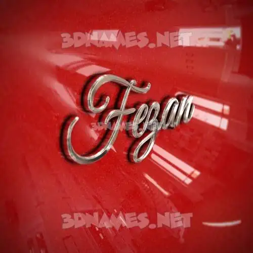 fezan in Car Paint style - 3D name wallpaper