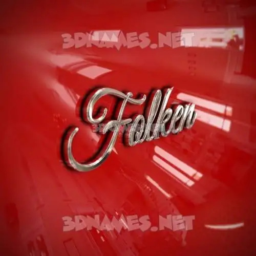 folken in Car Paint style - 3D name wallpaper
