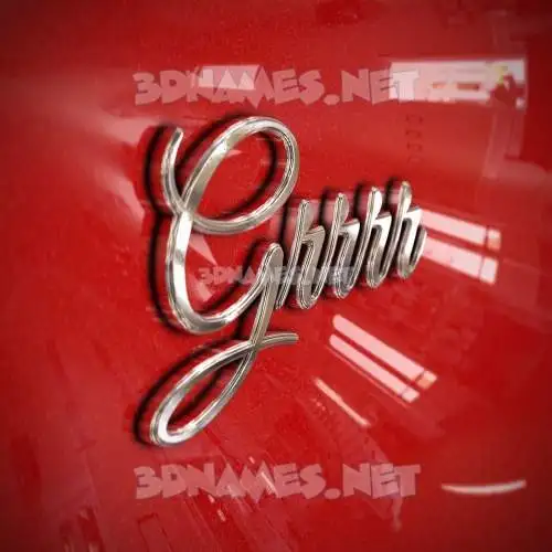 grrrr in Car Paint style - 3D name wallpaper