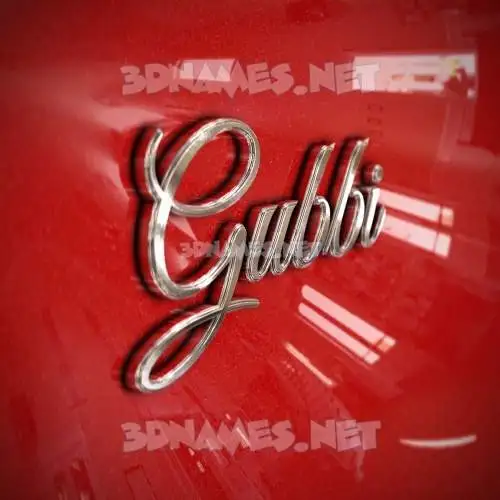 gubbi in Car Paint style - 3D name wallpaper