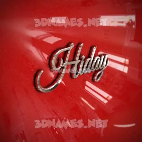 hiday in Car Paint style - 3D name wallpaper hiday in Car Paint style - 3D name wallpaper