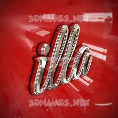 illa in Car Paint style - 3D name wallpaper