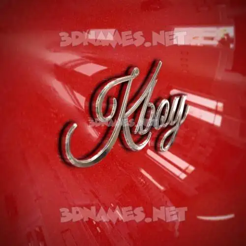 kboy in Car Paint style - 3D name wallpaper