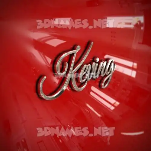 keving in Car Paint style - 3D name wallpaper