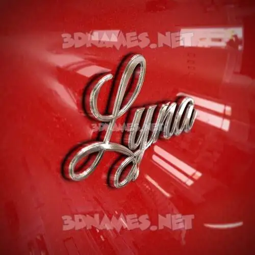 lyna in Car Paint style - 3D name wallpaper