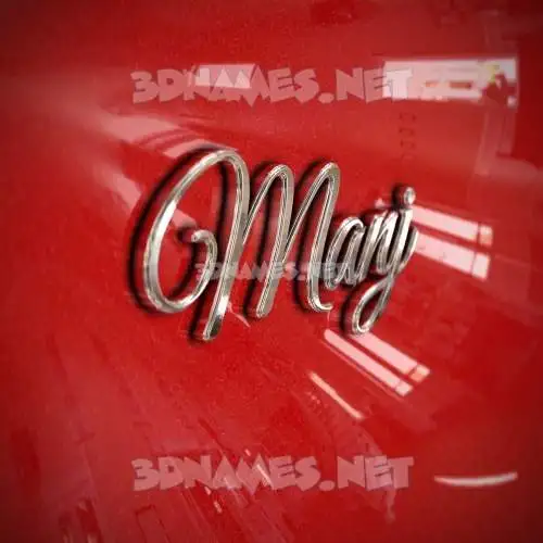 manj in Car Paint style - 3D name wallpaper