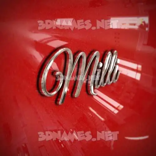 milli in Car Paint style - 3D name wallpaper