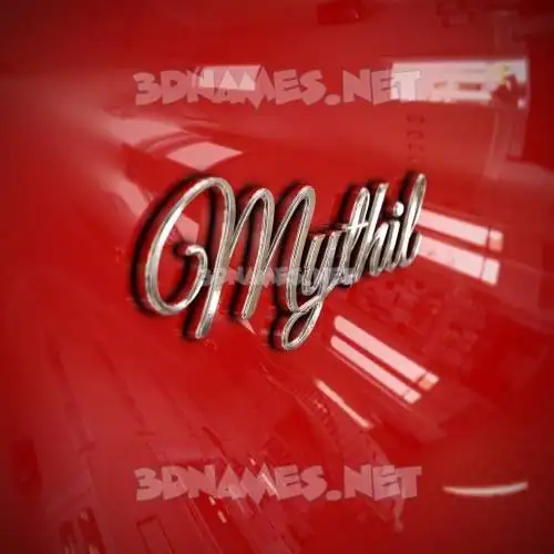 mythil in Car Paint style - 3D name wallpaper