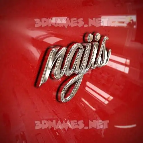 najis in Car Paint style - 3D name wallpaper najis in Car Paint style - 3D name wallpaper