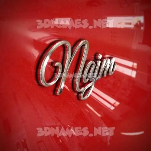 najm in Car Paint style - 3D name wallpaper