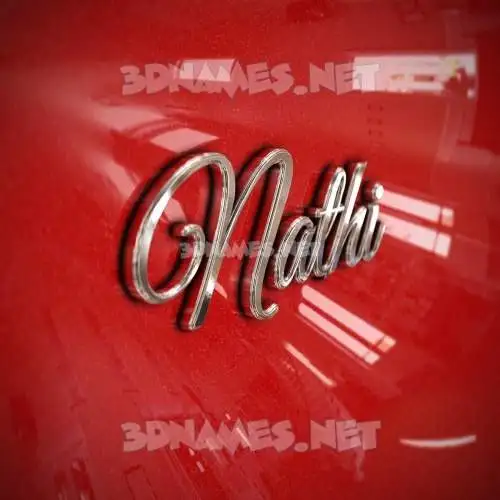 nathi in Car Paint style - 3D name wallpaper