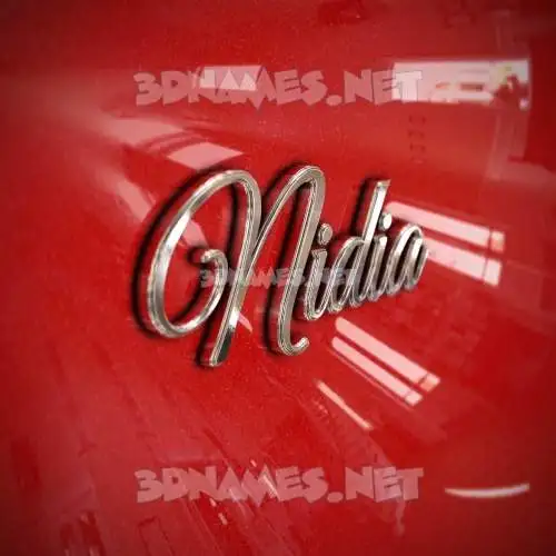 nidia in Car Paint style - 3D name wallpaper