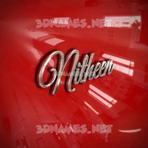 nitheen in Car Paint style - 3D name wallpaper