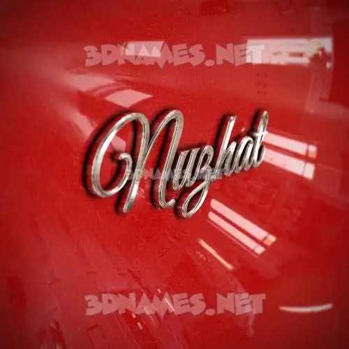 nuzhat in Car Paint style - 3D name wallpaper