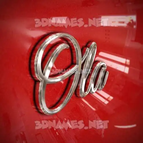 ola in Car Paint style - 3D name wallpaper