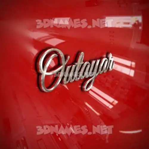 outayar in Car Paint style - 3D name wallpaper